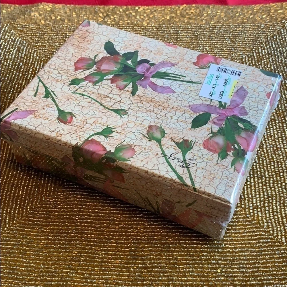 Desktop floral gift desk set, journal picture frame boxed 4 piece stationery set